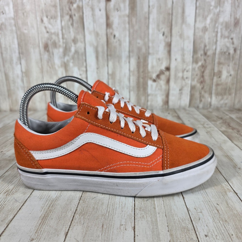Vans Old Skool Sneakers Orange Canvas Skate Shoes Women's Size 6.5